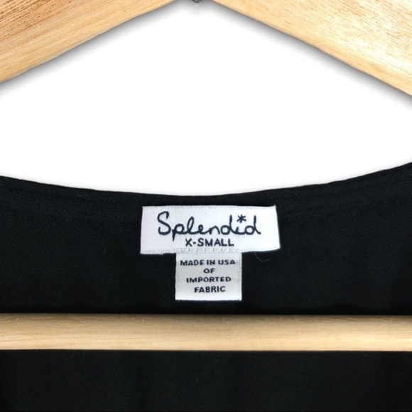 Splendid - Black Stella Faux-Wrap Dress - X Small - Picture 7 of 9